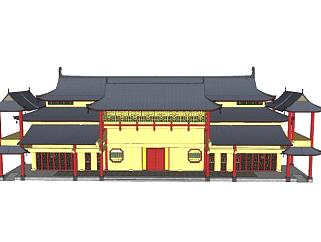 中式建筑古建房屋SU模型下载_sketchup草图大师SKP模型