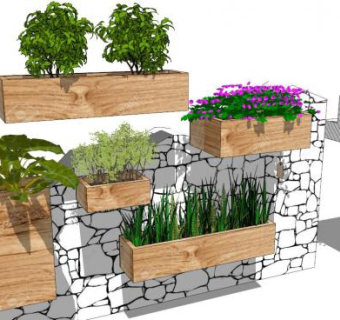 花箱架su模型下载_sketchup草图大师SKP模型