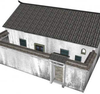 中式民居住宅SU模型下载_sketchup草图大师SKP模型
