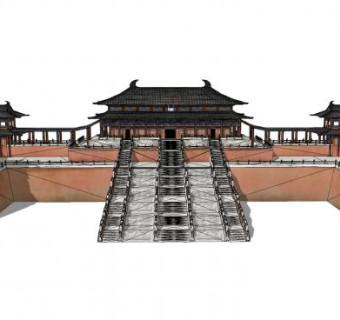 中式宫殿群SU模型下载_sketchup草图大师SKP模型