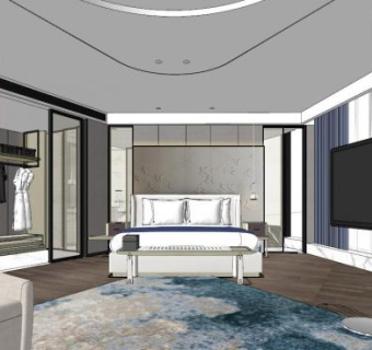 现代风格酒店室内su模型下载_sketchup草图大师SKP模型