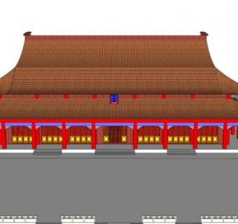 中式重檐歇山顶宫殿SU模型下载_sketchup草图大师SKP模型