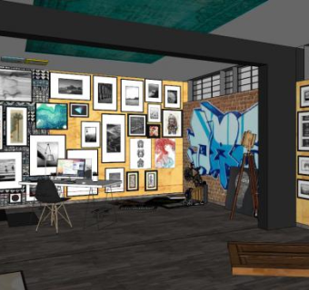 画室su模型下载_sketchup草图大师SKP模型