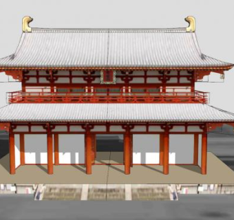 朱雀门古建筑SU模型下载_sketchup草图大师SKP模型