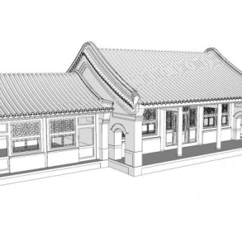 中式房屋建筑SU模型下载_sketchup草图大师SKP模型