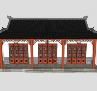 中式古建殿宇SU模型下载_sketchup草图大师SKP模型