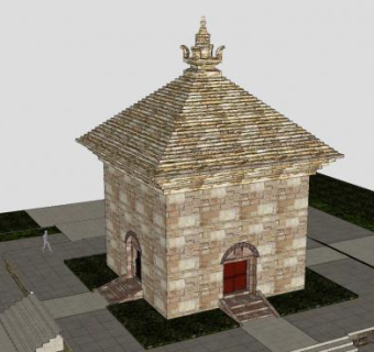 东南亚佛塔设计SU模型下载_sketchup草图大师SKP模型