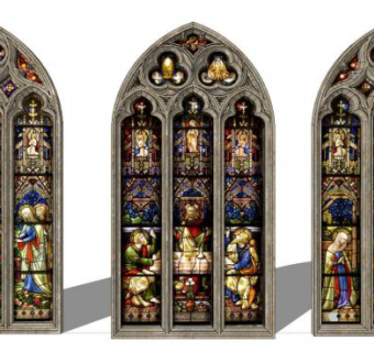 玫瑰窗SU模型下载_sketchup草图大师SKP模型