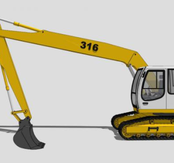 履带式挖掘机模型_su模型下载 草图大师模型_SKP模型