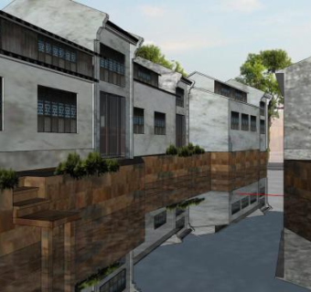 中式乌镇古建SU模型下载_sketchup草图大师SKP模型