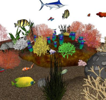 海底植物su模型下载_sketchup草图大师SKP模型