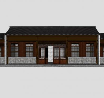 中式民居殿宇SU模型下载_sketchup草图大师SKP模型