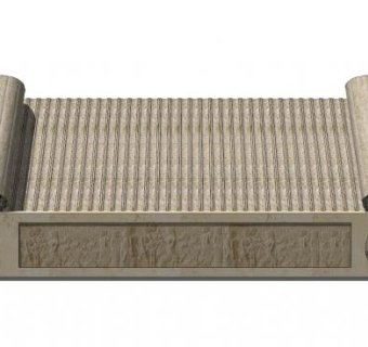 竹简景观墙su模型下载_sketchup草图大师SKP模型