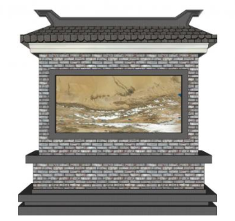 仿古文化墙su模型下载_sketchup草图大师SKP模型