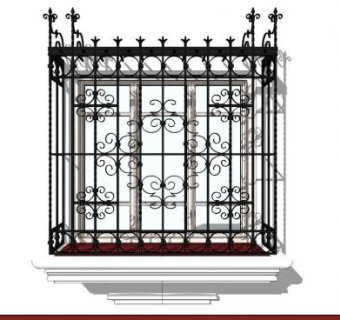 铁艺窗su模型下载_sketchup草图大师SKP模型