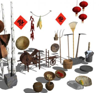 乡村工具su模型下载_sketchup草图大师SKP模型