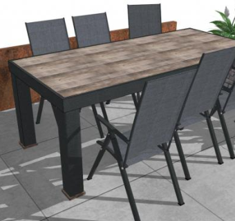 园林桌椅su模型下载_sketchup草图大师SKP模型