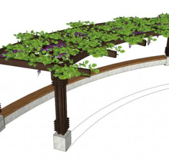 拱形葡萄架su模型下载_sketchup草图大师SKP模型