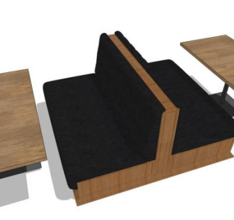 餐厅卡座沙发SU模型下载_sketchup草图大师SKP模型