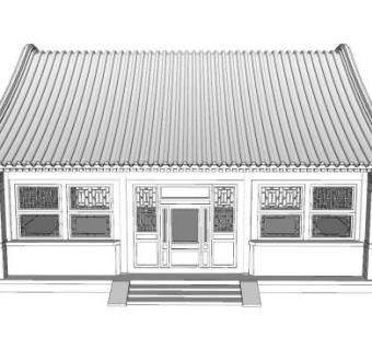中式屋舍建筑SU模型下载_sketchup草图大师SKP模型