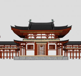 日式寺院殿宇SU模型下载_sketchup草图大师SKP模型