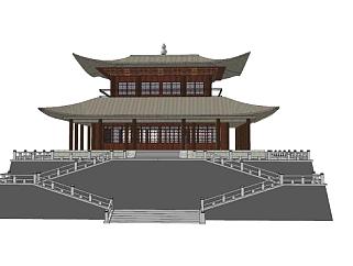 中式城门楼设计SU模型下载_sketchup草图大师SKP模型