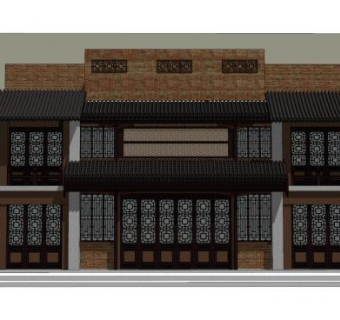 中式客栈酒楼SU模型下载_sketchup草图大师SKP模型