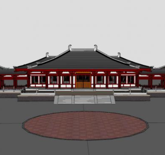 日式寺院殿宇设计SU模型下载_sketchup草图大师SKP模型