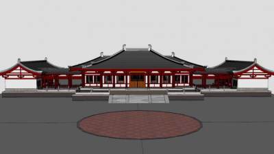 日式寺院殿宇设计SU模型下载_sketchup草图大师SKP模型