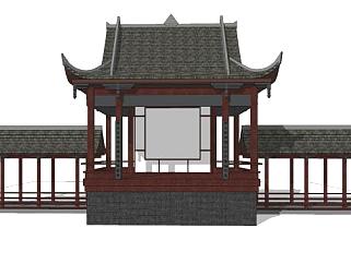 中式古建戏台SU模型下载_sketchup草图大师SKP模型