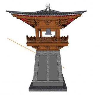 中式塔楼钟楼SU模型下载_sketchup草图大师SKP模型