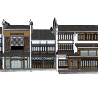 中式元素殿宇SU模型下载_sketchup草图大师SKP模型