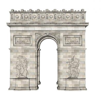 法式凯旋门SU模型下载_sketchup草图大师SKP模型