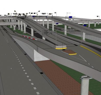 高速公路护栏SU模型下载_sketchup草图大师SKP模型