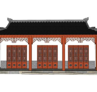 中式民居建筑设计SU模型下载_sketchup草图大师SKP模型