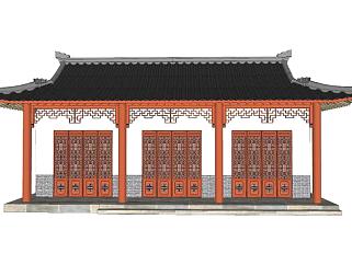 中式民居建筑设计SU模型下载_sketchup草图大师SKP模型