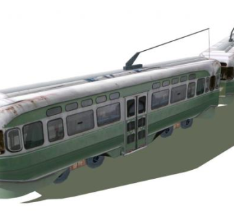 古老的电车巴士SKP模型设计_su模型下载 草图大师模型_SKP模型