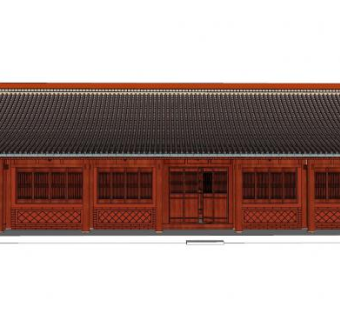 中式木制古建殿宇SU模型下载_sketchup草图大师SKP模型