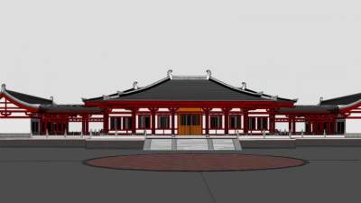 日式寺院殿宇外观SU模型下载_sketchup草图大师SKP模型