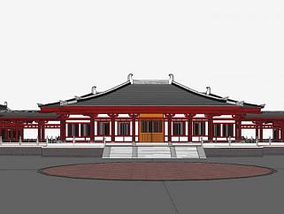 日式寺院殿宇外观SU模型下载_sketchup草图大师SKP模型