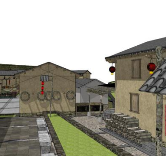 村庄规划设计su模型下载_sketchup草图大师SKP模型