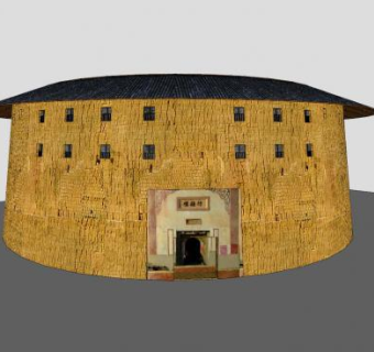 中式碉堡楼SU模型下载_sketchup草图大师SKP模型