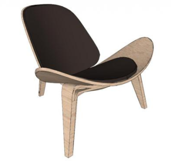 三角贝壳椅su模型下载_sketchup草图大师SKP模型