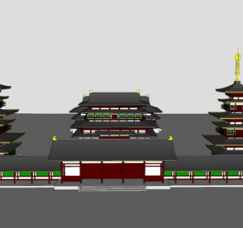 古建佛塔SU模型下载_sketchup草图大师SKP模型