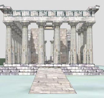 欧式古典雅典神庙SU模型下载_sketchup草图大师SKP模型