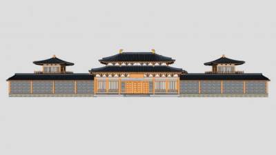 中式古建古庙SU模型下载_sketchup草图大师SKP模型