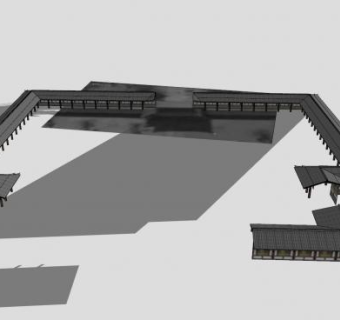 中式古院子SU模型下载_sketchup草图大师SKP模型
