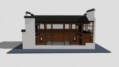 中式古建西递尚德堂SU模型下载_sketchup草图大师SKP模型