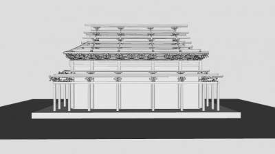 现代古建民房设计SU模型下载_sketchup草图大师SKP模型