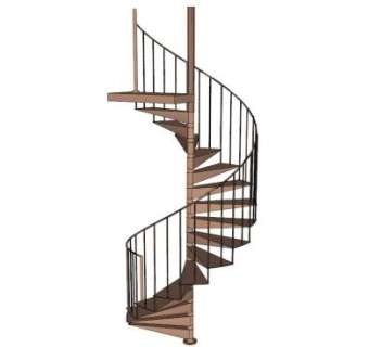 圆形楼梯su模型下载_sketchup草图大师SKP模型